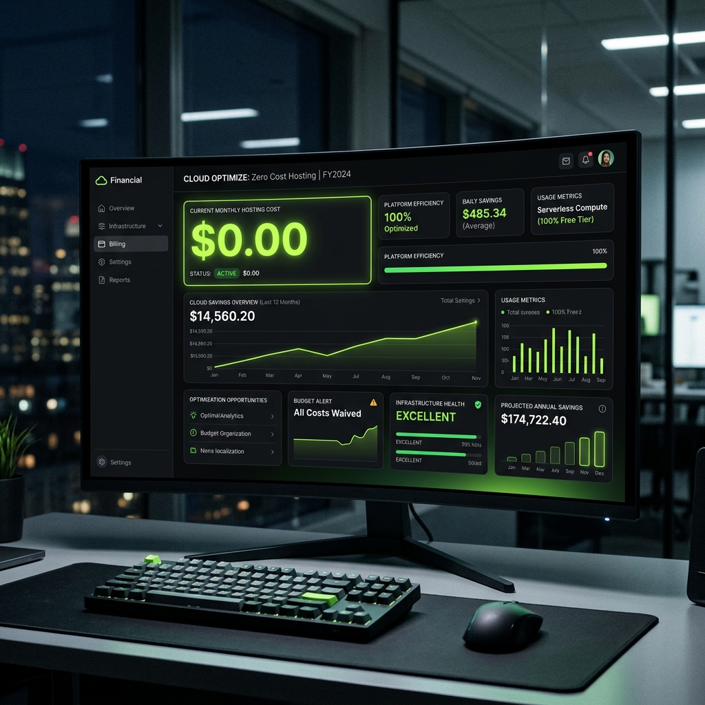 Dashboard showing zero cost savings