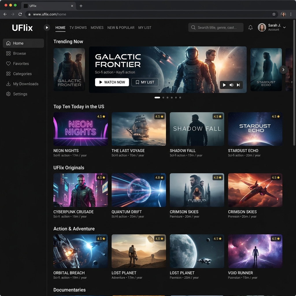 UFlix UI Mockup
