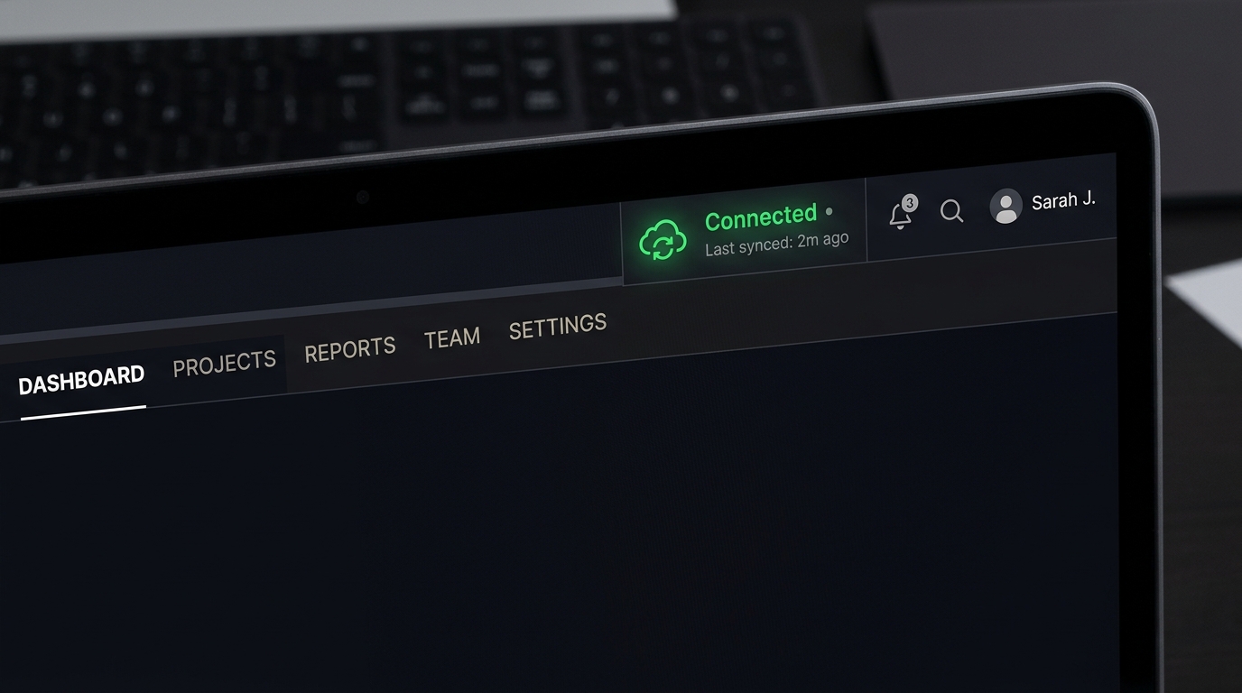 Cloud Sync Status in Navigation Bar